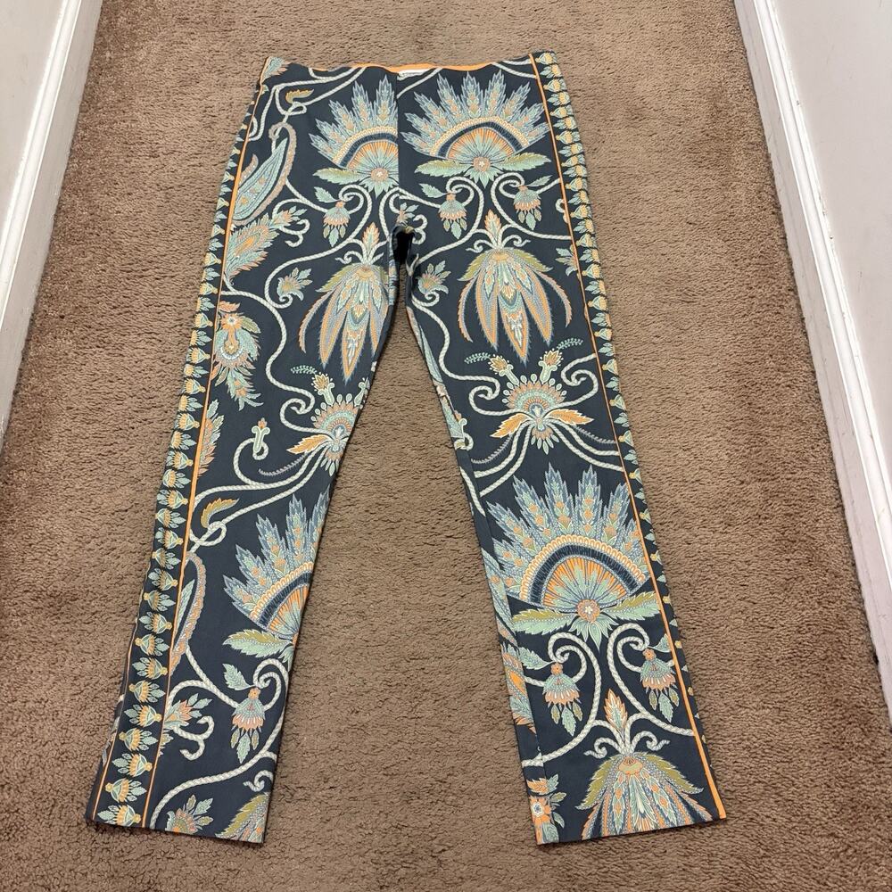 Gretchen Scott Pants Size Large Gripless Pull On Elastic Waist Preppy W Border